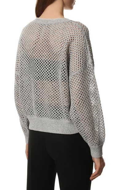 Свитер изо льна и хлопка BRUNELLO CUCINELLI, арт. 221MAJ585210, фото 4