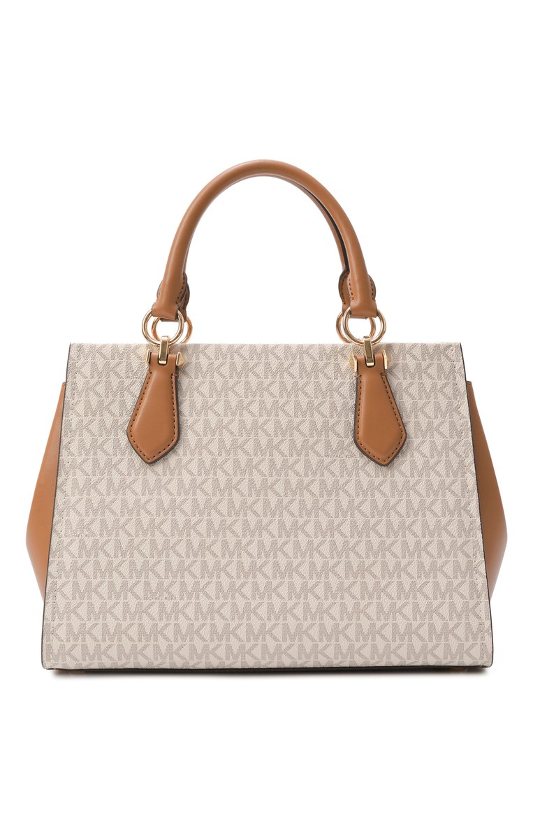 Женская сумка marilyn medium MICHAEL MICHAEL KORS кремового цвета, арт. 30S2G6AS2B | Фото 6 (Материал: Экокожа, Канва; Ремень/цепочка: На ремешке; Размер: medium)