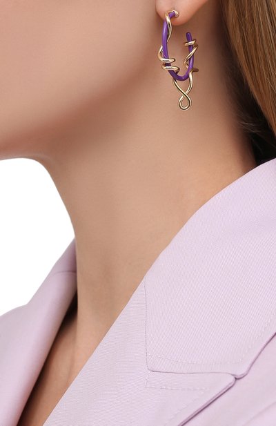 Серьги BEA BONGIASCA фиолетового цвета по цене 110500 руб., арт. VE280YG-P/M, фото 2 Серьги BEA BONGIASCA, арт. VE280YG-P/M, фото 2