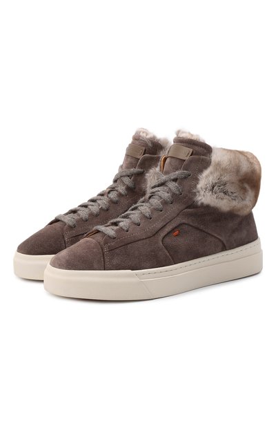 Замшевые кеды с мехом SANTONI, арт. WBGT60951PNNPRXLM50, фото 1