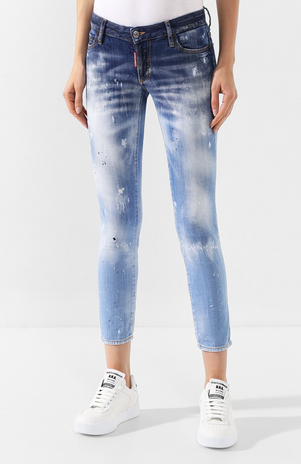 Укороченные джинсы DSQUARED2 синего цвета по цене 72450 руб., арт. S72LB0230/S30342, фото 3 Укороченные джинсы DSQUARED2, арт. S72LB0230/S30342, фото 3