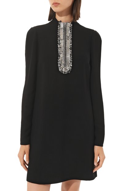 Платье из вискозы PRADA черного цвета по цене 270000 руб., арт. P3D18R-1YBZ-F0002-211, фото 3 Платье из вискозы PRADA, арт. P3D18R-1YBZ-F0002-211, фото 3