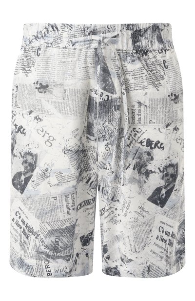 Шорты изо льна и хлопка ICEBERG голубого цвета по цене 34950 руб., арт. D091/3603, фото 1 Шорты изо льна и хлопка ICEBERG, арт. D091/3603, фото 1