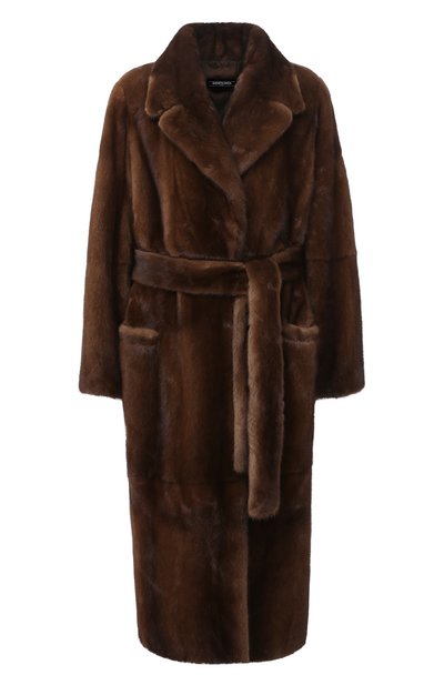 Норковая шуба с поясом SIMONETTA RAVIZZA, арт. CAR0L3/DB, фото 1