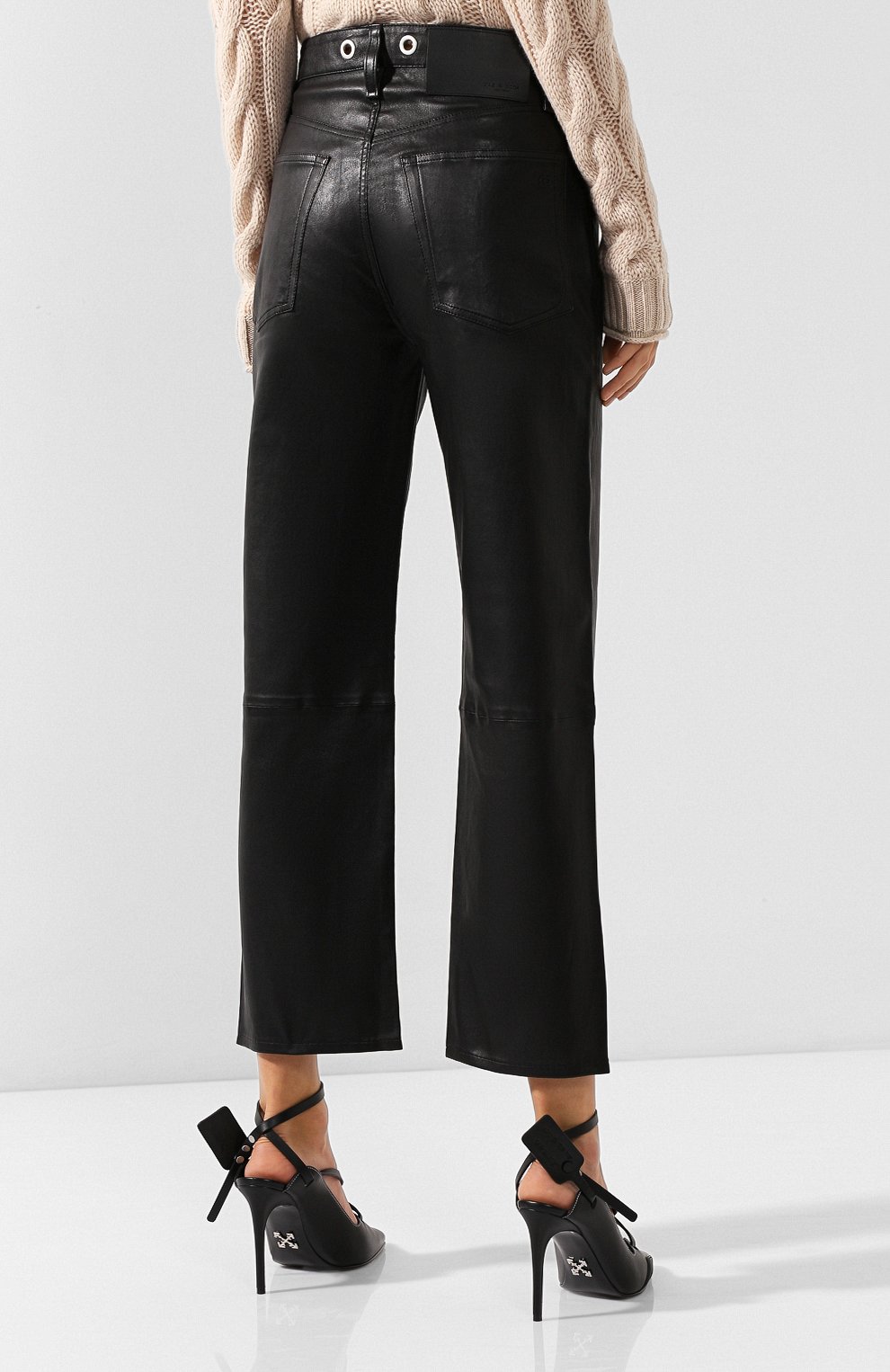 Кожаные брюки RAG AND BONE черного цвета по цене 84050 руб., арт. WAW19F7027LG27, фото 4 Кожаные брюки RAG AND BONE, арт. WAW19F7027LG27, фото 4