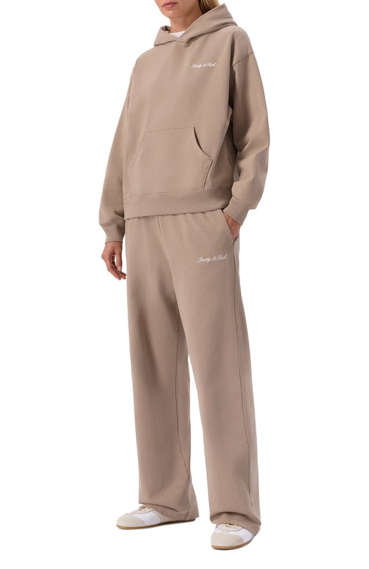 Хлопковое худи Sporty and Rich ST09168326BR08 Бежевый  ST09168326BR08 Фото 2