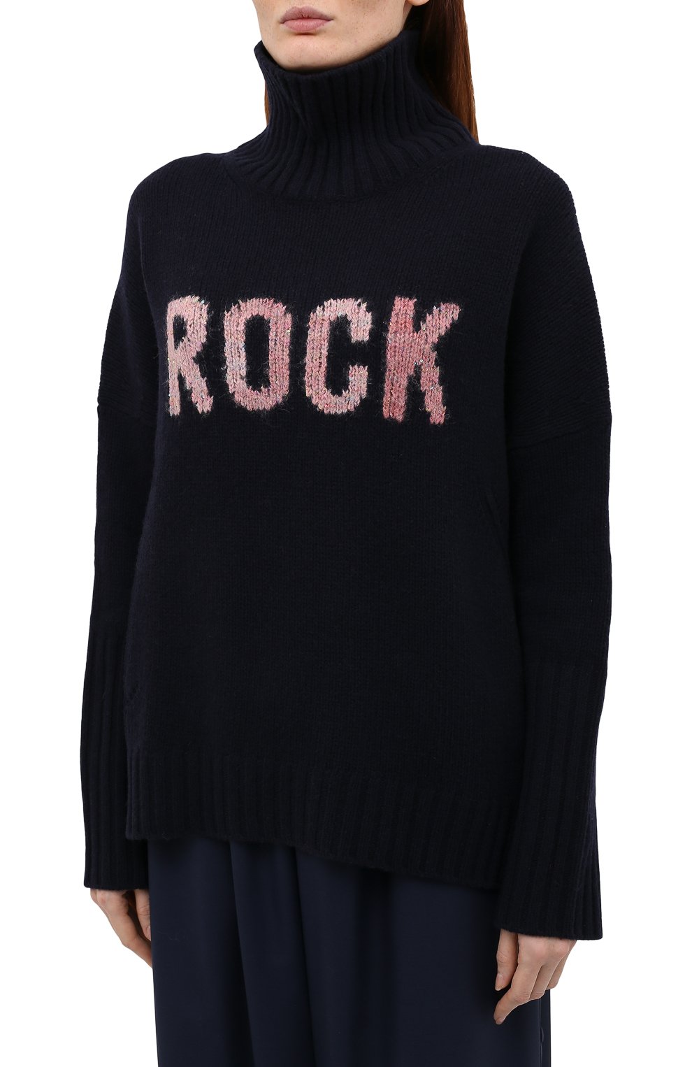 Шерстяной свитер ZADIG AND VOLTAIRE темно-синего цвета по цене 39400 руб., арт. SKMF1113F, фото 3 Шерстяной свитер ZADIG AND VOLTAIRE, арт. SKMF1113F, фото 3