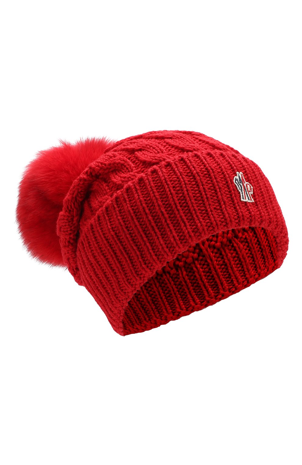 Шерстяная шапка с меховым помпоном MONCLER, арт. D2-098-00228-10-0402A, фото 1