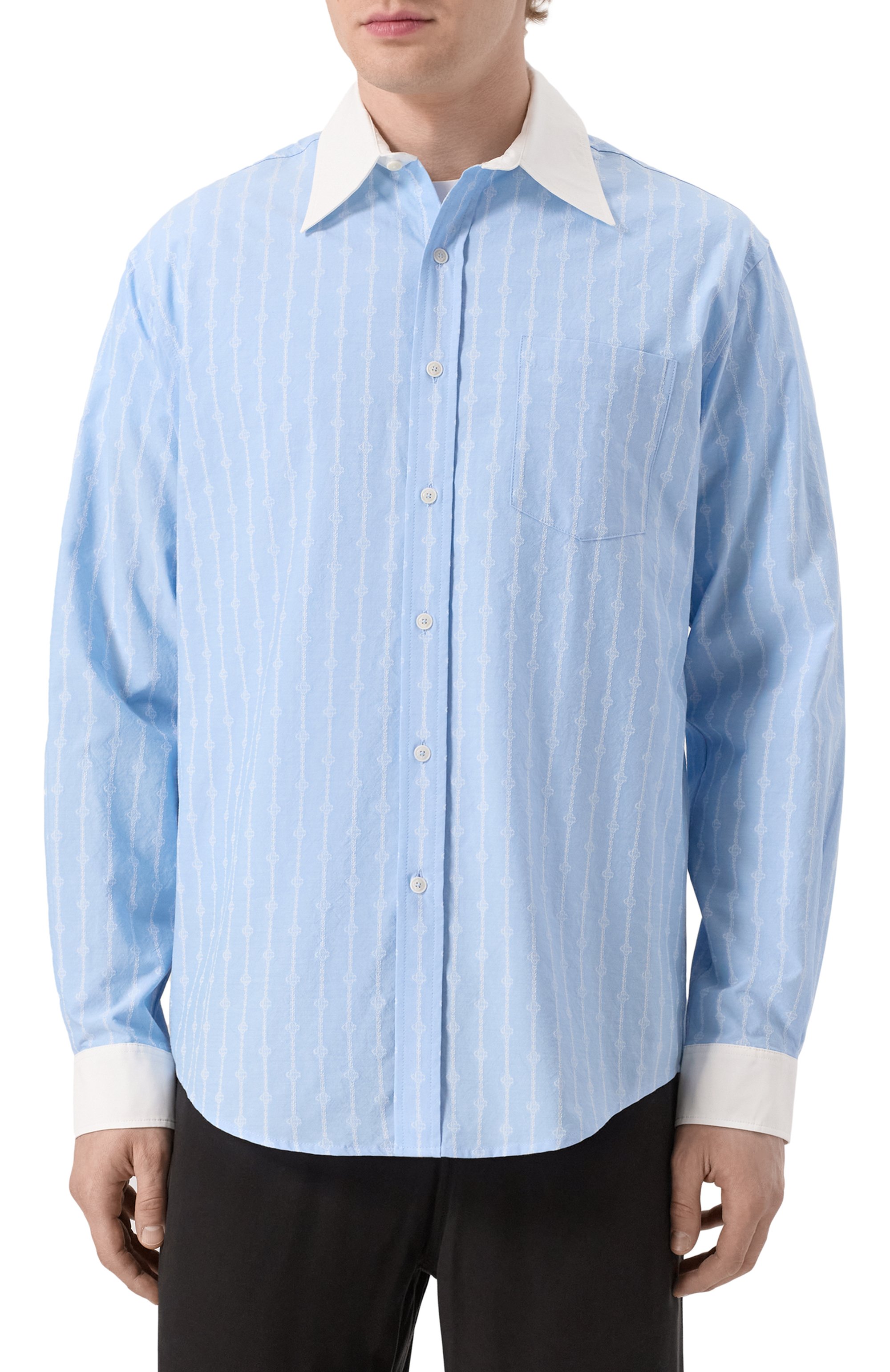 Рубашка из хлопка и вискозы CASABLANCA, арт. MS25-SH-175-01, фото 3