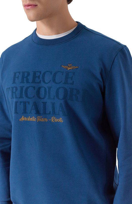 Хлопковый свитшот Aeronautica Militare FE2056UF00662 Синий  FE2056UF00662 Фото 5