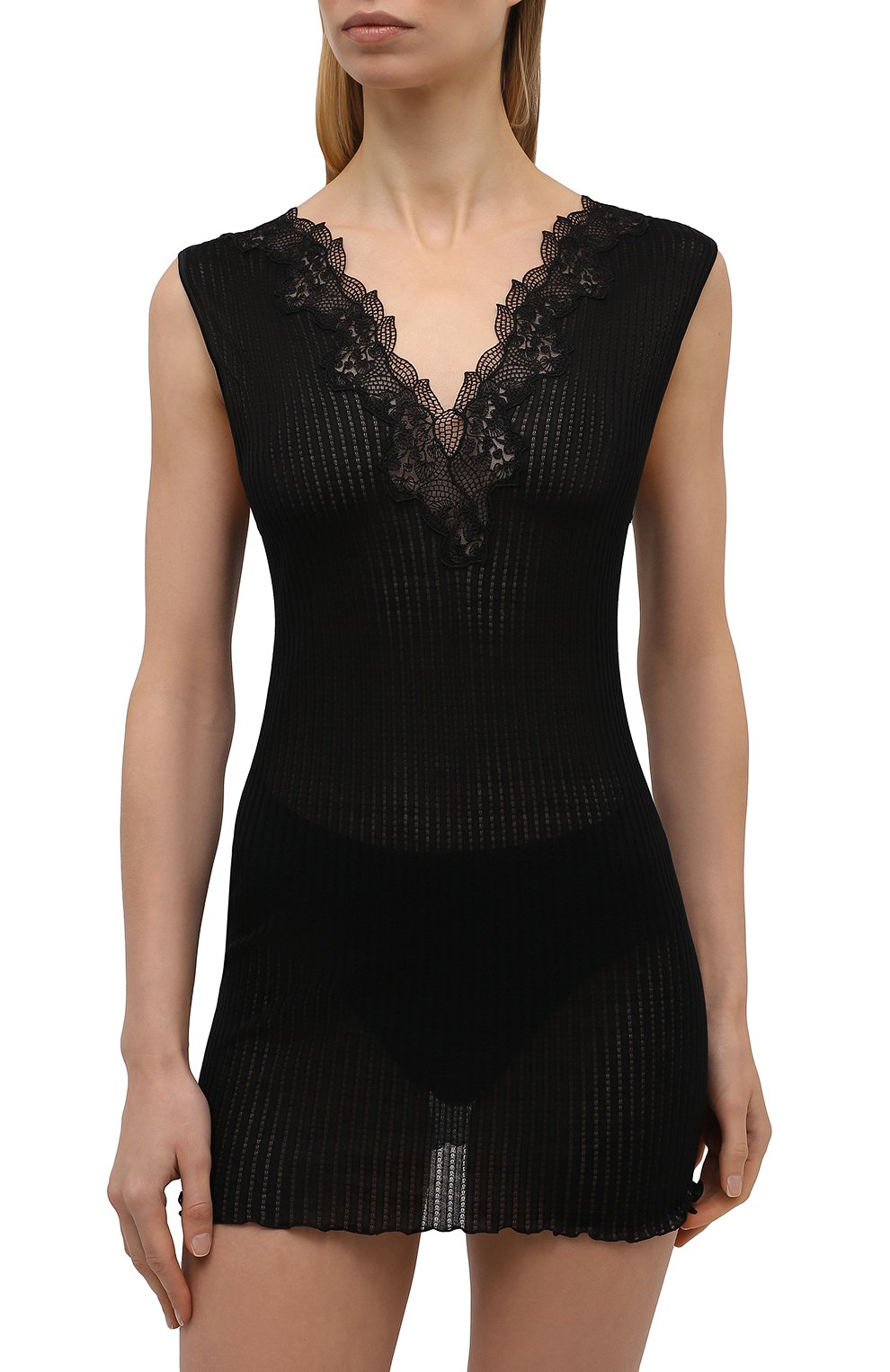 Хлопковая майка ZIMMERLI черного цвета по цене 12450 руб., арт. 260-3091, фото 2 Хлопковая майка ZIMMERLI, арт. 260-3091, фото 2