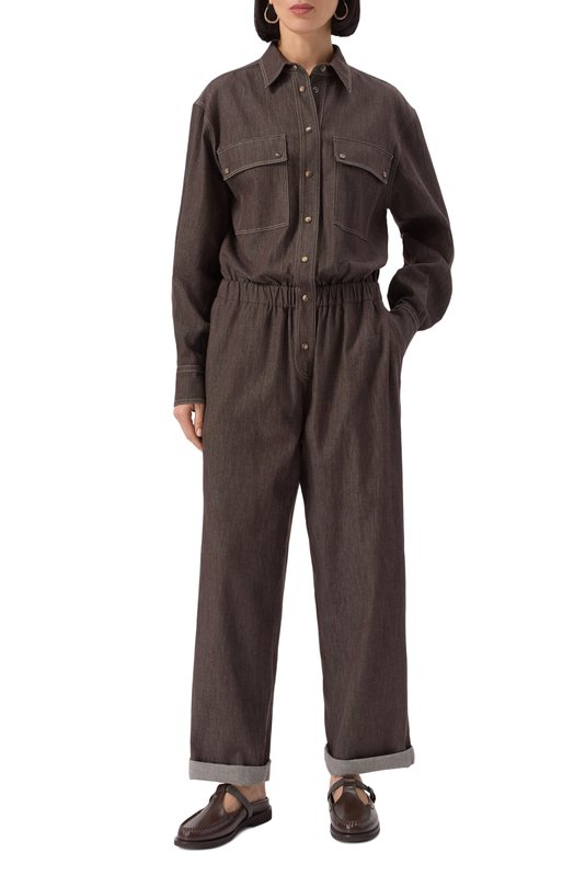Джинсовый комбинезон Brunello Cucinelli MP792EB699 Коричневый  MP792EB699 Фото 3