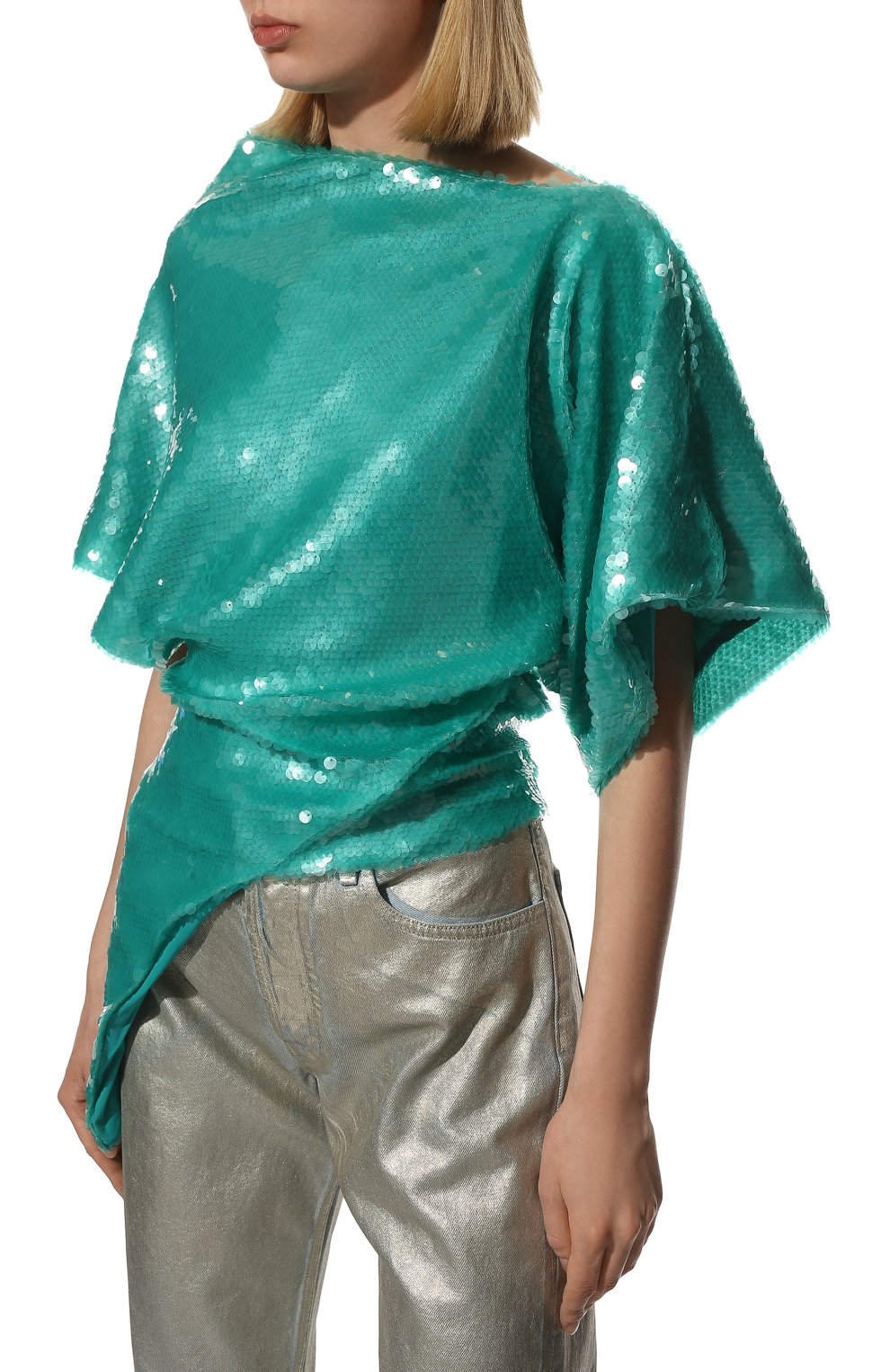 Топ с отделкой пайетками THE ATTICO, арт. 222WCT42/M016, фото 3
