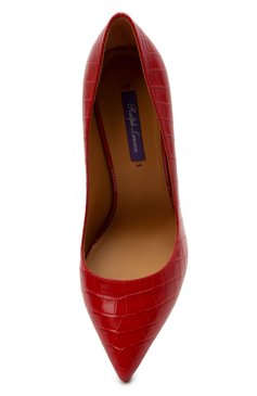 Женские туфли из кожи крокодила celia RALPH LAUREN красного цвета, арт. 807844070/CNIL | Фото 5 (Материал внутренний: Натуральная кожа; Материал внешний: Экзотическая кожа, Натуральная кожа; Подошва: Плоская; Каблук высота: Высокий; Каблук тип: Шпилька; Материал сплава: Проставлено; Драгоценные камни: Проставлено)