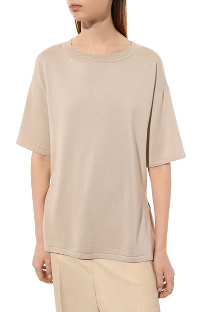 Пуловер из шелка и кашемира FREEAGE бежевого цвета по цене 29680 руб., арт. W22.JM013.6030.102, фото 3 Пуловер из шелка и кашемира FREEAGE, арт. W22.JM013.6030.102, фото 3