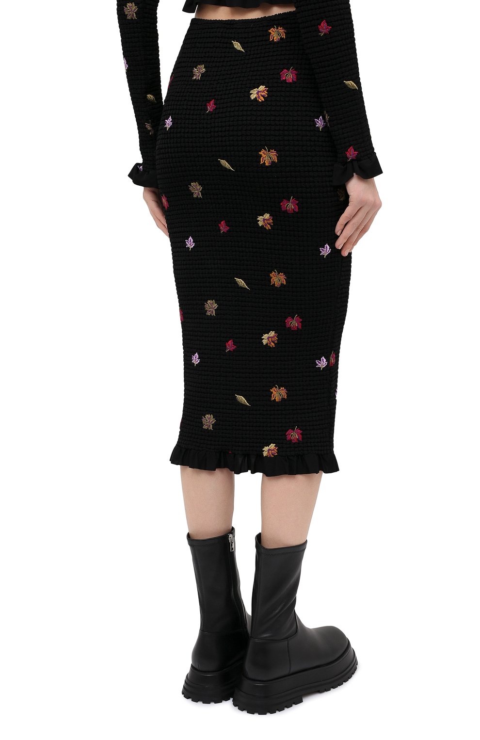 Юбка из вискозы OFF-WHITE черного цвета по цене 139000 руб., арт. 0WCC104E20FAB0011001, фото 4 Юбка из вискозы OFF-WHITE, арт. 0WCC104E20FAB0011001, фото 4