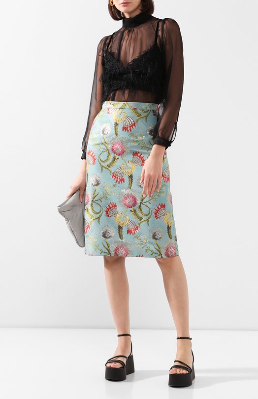 Блузка с отделкой перьями Sacai Чёрный, фото 2