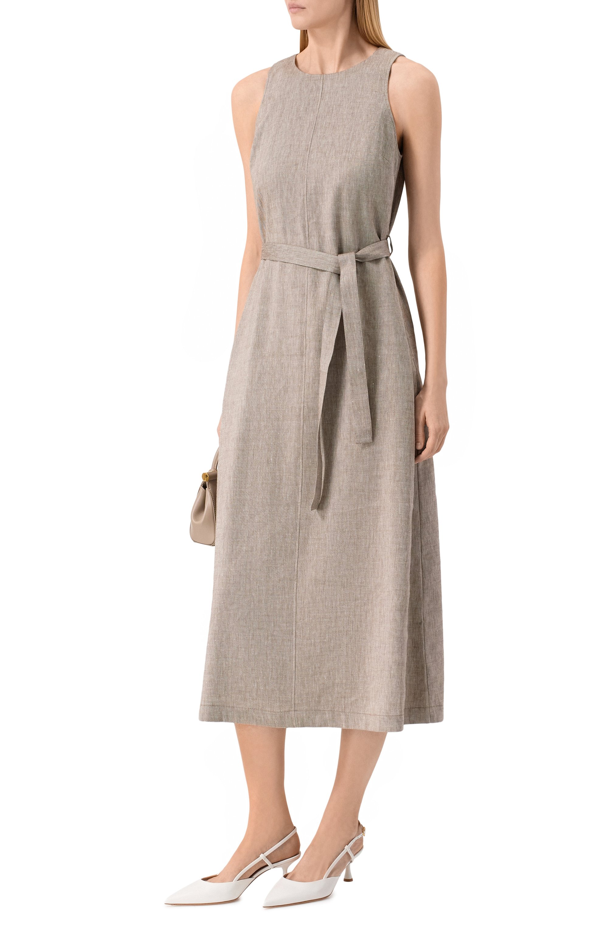 Платье изо льна и вискозы LORENA ANTONIAZZI, арт. E2624AB34A/5154, фото 2