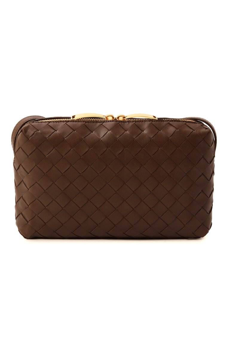 Женская сумка BOTTEGA VENETA коричневого цвета, арт. 597329/V48C1 | Фото 6 (Размер: small; Материал: Натуральная кожа; Ремень/цепочка: На ремешке; Материал сплава: Проставлено; Драгоценные камни: Проставлено)