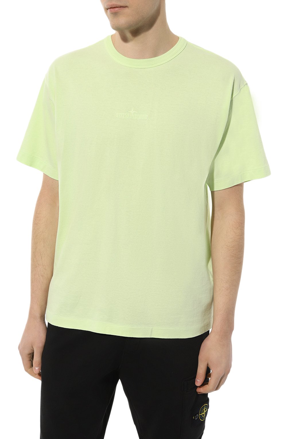 Хлопковая футболка STONE ISLAND светло-зеленого цвета по цене 24850 руб., арт. 781520444, фото 3 Хлопковая футболка STONE ISLAND, арт. 781520444, фото 3