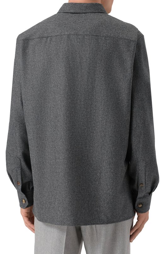 Шерстяная рубашка Brunello Cucinelli M038P0720 Серый  M038P0720 Фото 4