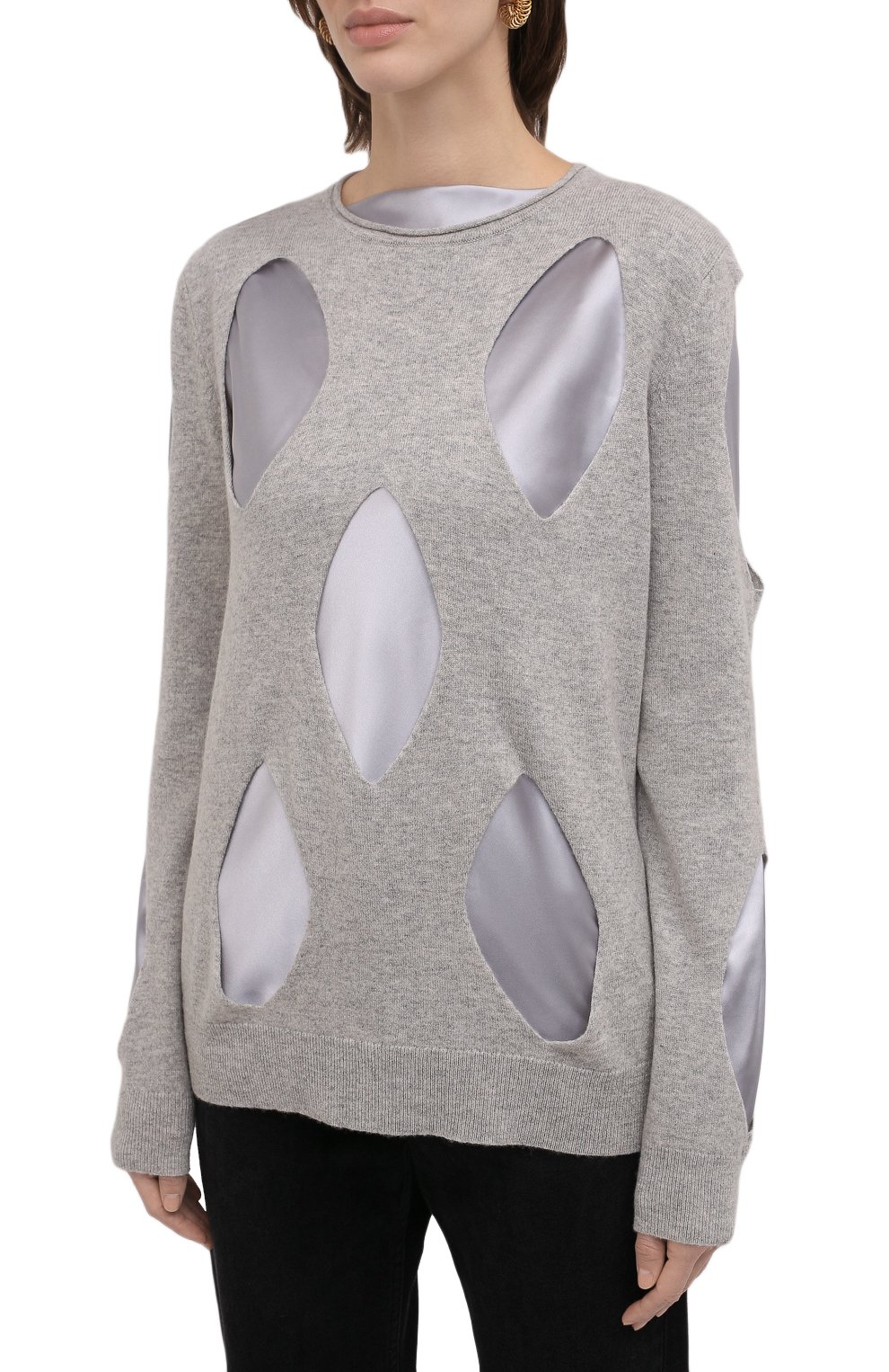 Пуловер из шерсти и кашемира JW ANDERSON серого цвета по цене 71650 руб., арт. KW0519 YN0157, фото 3 Пуловер из шерсти и кашемира JW ANDERSON, арт. KW0519 YN0157, фото 3