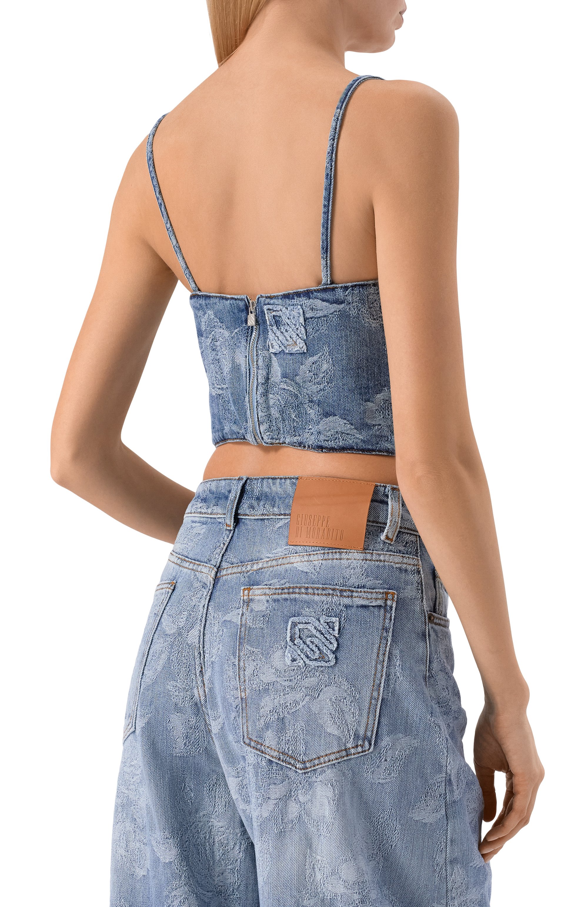 Джинсовый топ GIUSEPPE DI MORABITO голубого цвета по цене 55950 руб., арт. 06PSDNT98L 16305, фото 4 Джинсовый топ GIUSEPPE DI MORABITO, арт. 06PSDNT98L 16305, фото 4