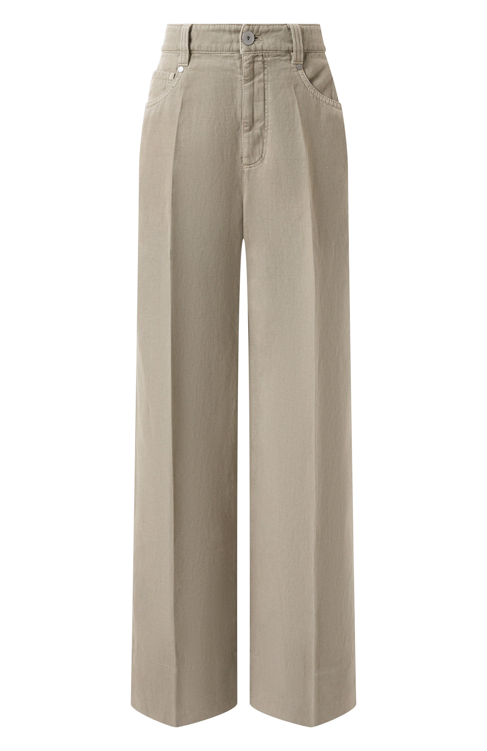 Брюки из хлопка и льна BRUNELLO CUCINELLI, ар т. ML996P5992, фото 1