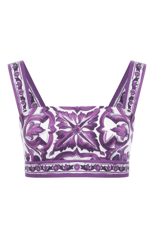Хлопковый топ Dolce & Gabbana F7U70T/HH5EN Фиолетовый  F7U70T/HH5EN
