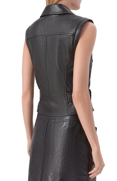 Кожаный жилет SAINT LAURENT, арт. 865216/YCQT2, фото 4
