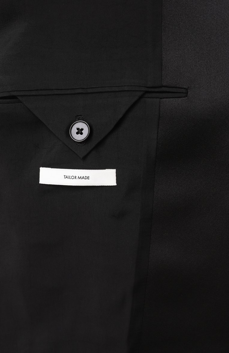 Женский шерстяной жакет JIL SANDER черного цвета, арт. J01BN0131-J40021 | Фото 7 (Материал внешний: Шерсть; Драгоценные камни: Проставлено; Материал сплава: Проставлено; Рукава: Длинные; Длина (для топов): Стандартные; Стили: Кэжуэл; Кросс-КТ: костюм; 1-2-бортные: Однобортные; Женское Кросс-КТ: Жакет-одежда)