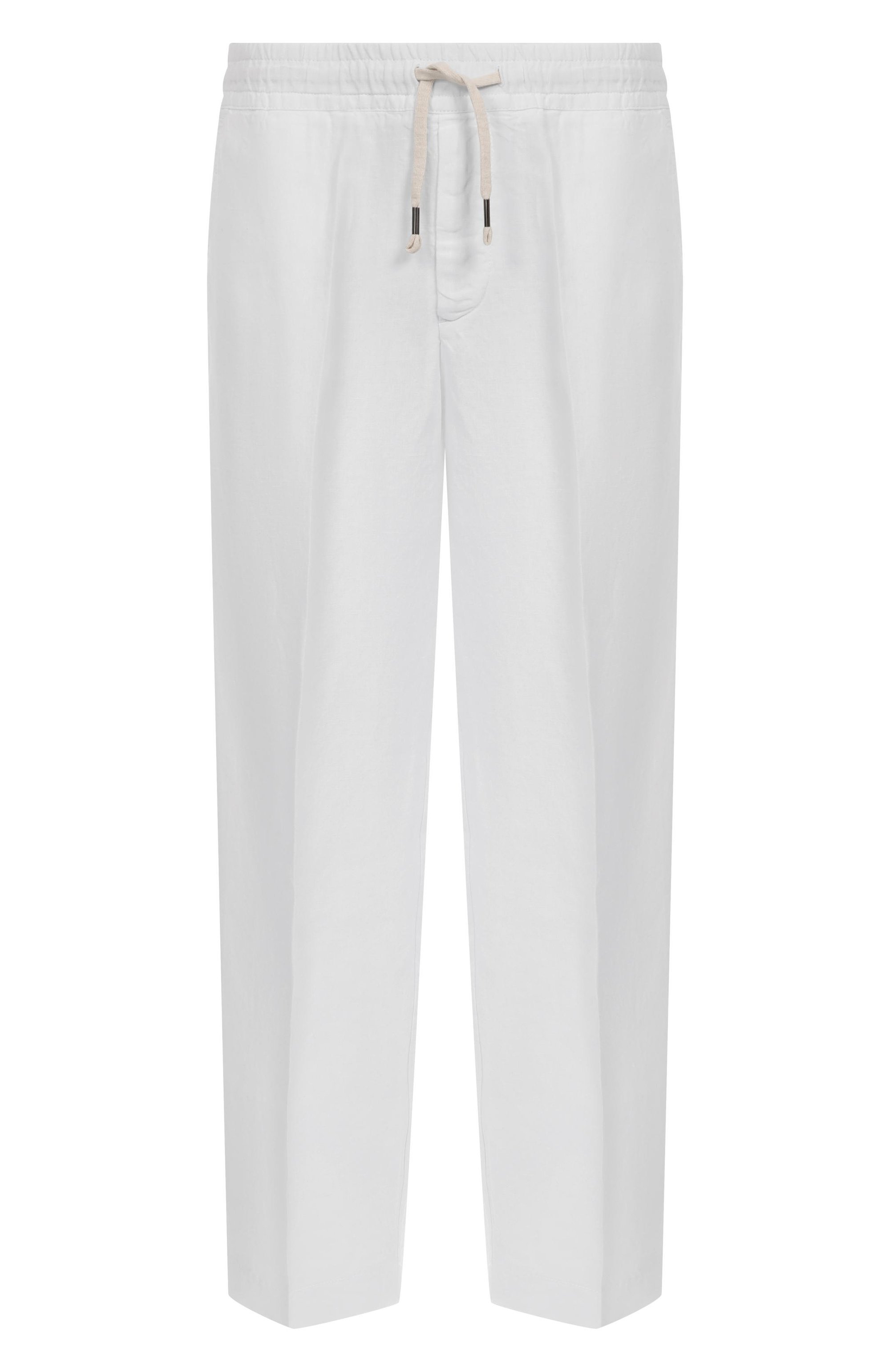 Льняные брюки INLINUM белого цвета по цене 29950 руб., арт. PAJAMA18, фото 1 Льняные брюки INLINUM, арт. PAJAMA18, фото 1
