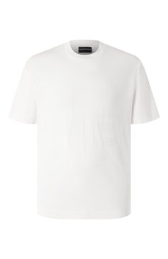 Мужская хлопковая футболка EMPORIO ARMANI белого цвета, арт. EM000943/AF10762 | Фото 1 (Драгоценные камни: Проставлено; Рукава: Короткие; Длина (для топов): Стандартные; Материал сплава: Проставлено; Материал внешний: Хлопок; Стили: Кэжуэл; Принт: Без принта; Мужское Кросс-КТ: Футболка-одежда; Кросс-КТ: Джерси)