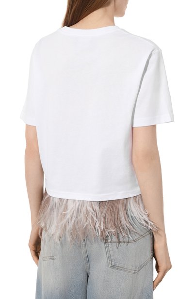 Хлопковая футболка SIMONETTA RAVIZZA белого цвета по цене 47500 руб., арт. S04TP32T602/128, фото 4 Хлопковая футболка SIMONETTA RAVIZZA, арт. S04TP32T602/128, фото 4