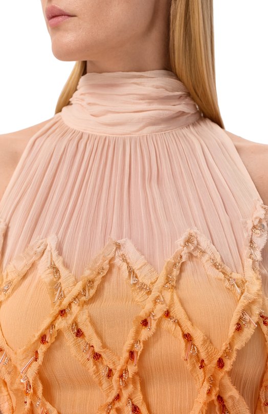 Платье из вискозы Blumarine 2A784A Оранжевый  2A784A Фото 4