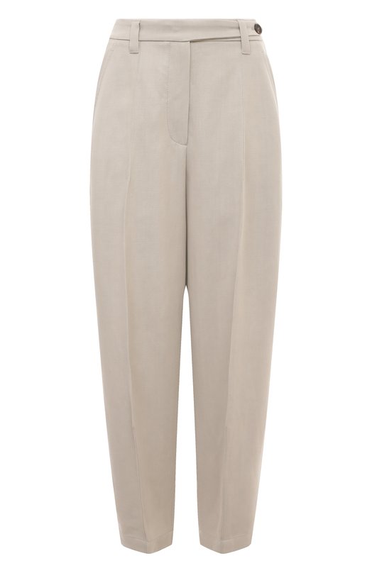 Брюки из вискозы и льна Brunello Cucinelli MH579B1297 Бежевый MH579B1297