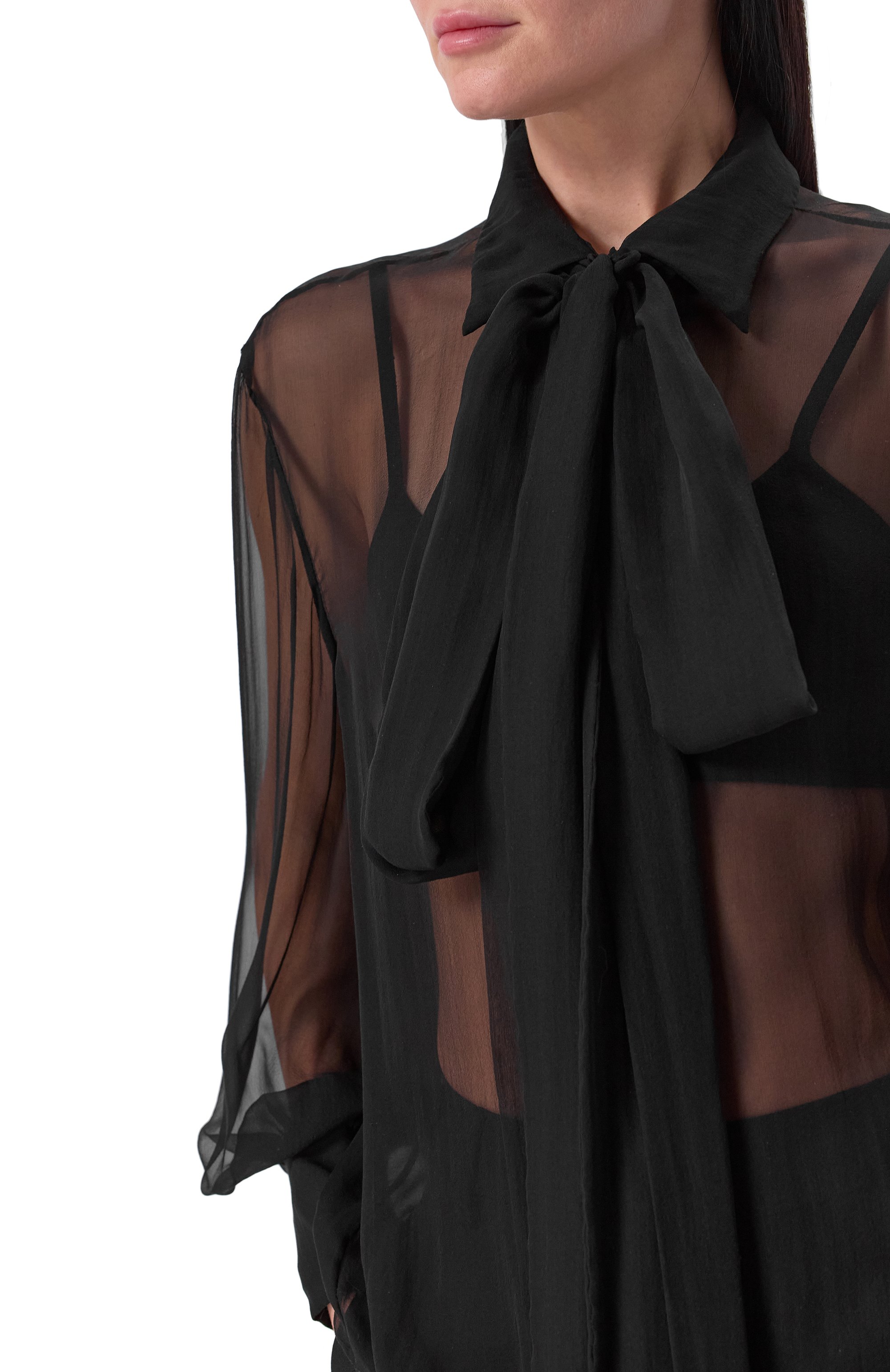 Шелковая блузка VALENTINO черного цвета по цене 199500 руб., арт. 5B0AB6T02UP, фото 5 Шелковая блузка VALENTINO, арт. 5B0AB6T02UP, фото 5