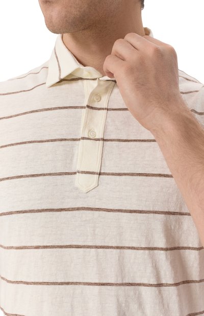 Поло изо льна и хлопка BRUNELLO CUCINELLI, арт. MW8343936P, фото 5