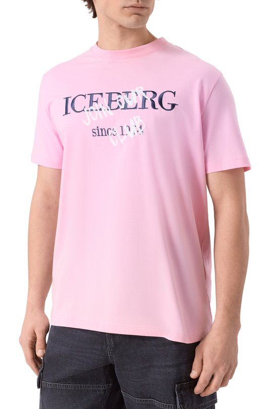 Хлопковая футболка Iceberg F010/6325 Розовый  F010/6325 Фото 3