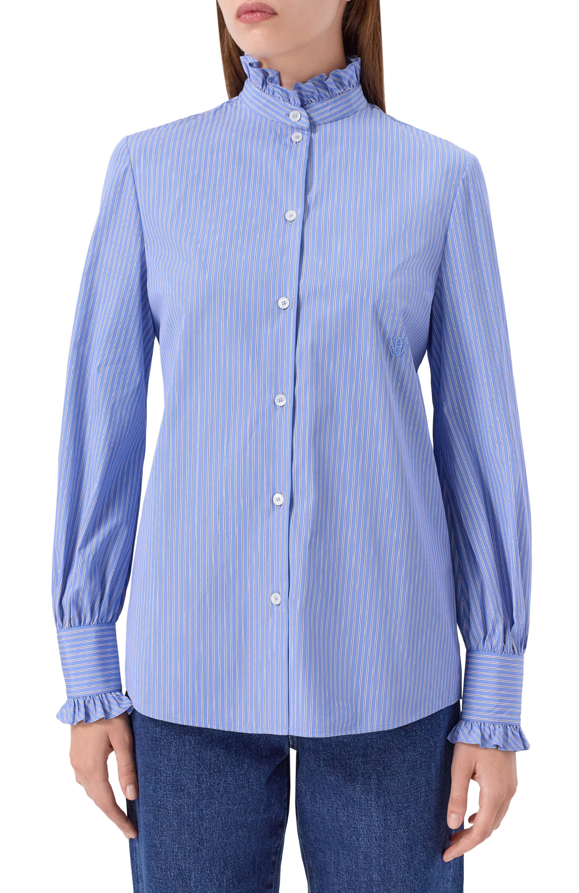 Хлопковая рубашка VALENTINO, арт. 7B3AB7R8/9MK, фото 3