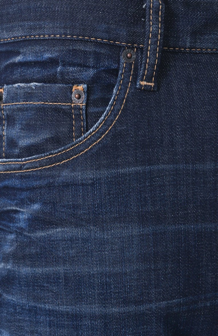 Мужские джинсы 642 DSQUARED2 синего цвета, арт. S74LB1663/S30342 | Фото 6 (Длина (брюки, джинсы): Стандартные; Кросс-КТ: Деним; Материал внешний: Деним, Хлопок; Стили: Кэжуэл, Повседневный; Силуэт М (брюки): Прямые; Детали: Делаве)