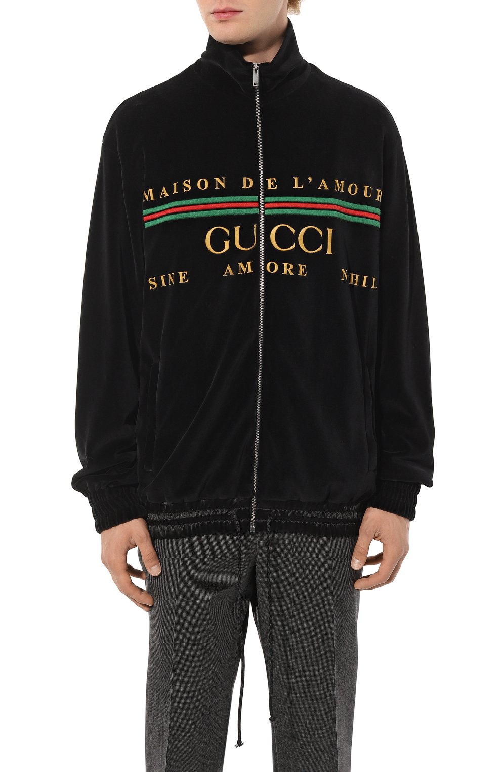 Хлопковый бомбер GUCCI черного цвета по цене 187200 руб., арт. 595533 XJBTD, фото 3 Хлопковый бомбер GUCCI, арт. 595533 XJBTD, фото 3