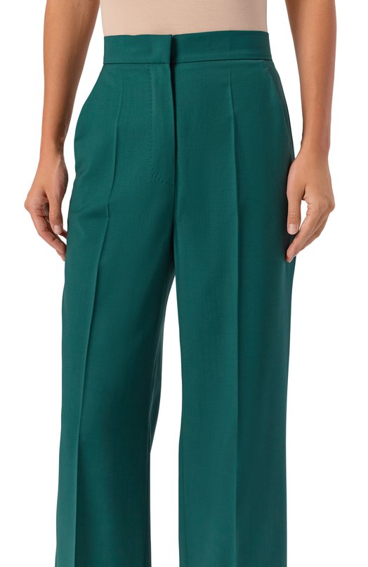 Шерстяные брюки Max Mara FERNET Зелёный  FERNET Фото 5