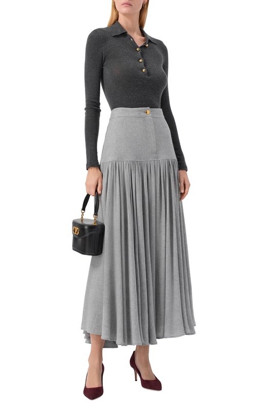 Юбка из вискозы и шерсти Giambattista Valli 25FWPVCA2054/17NAL Серый  25FWPVCA2054/17NAL Фото 2