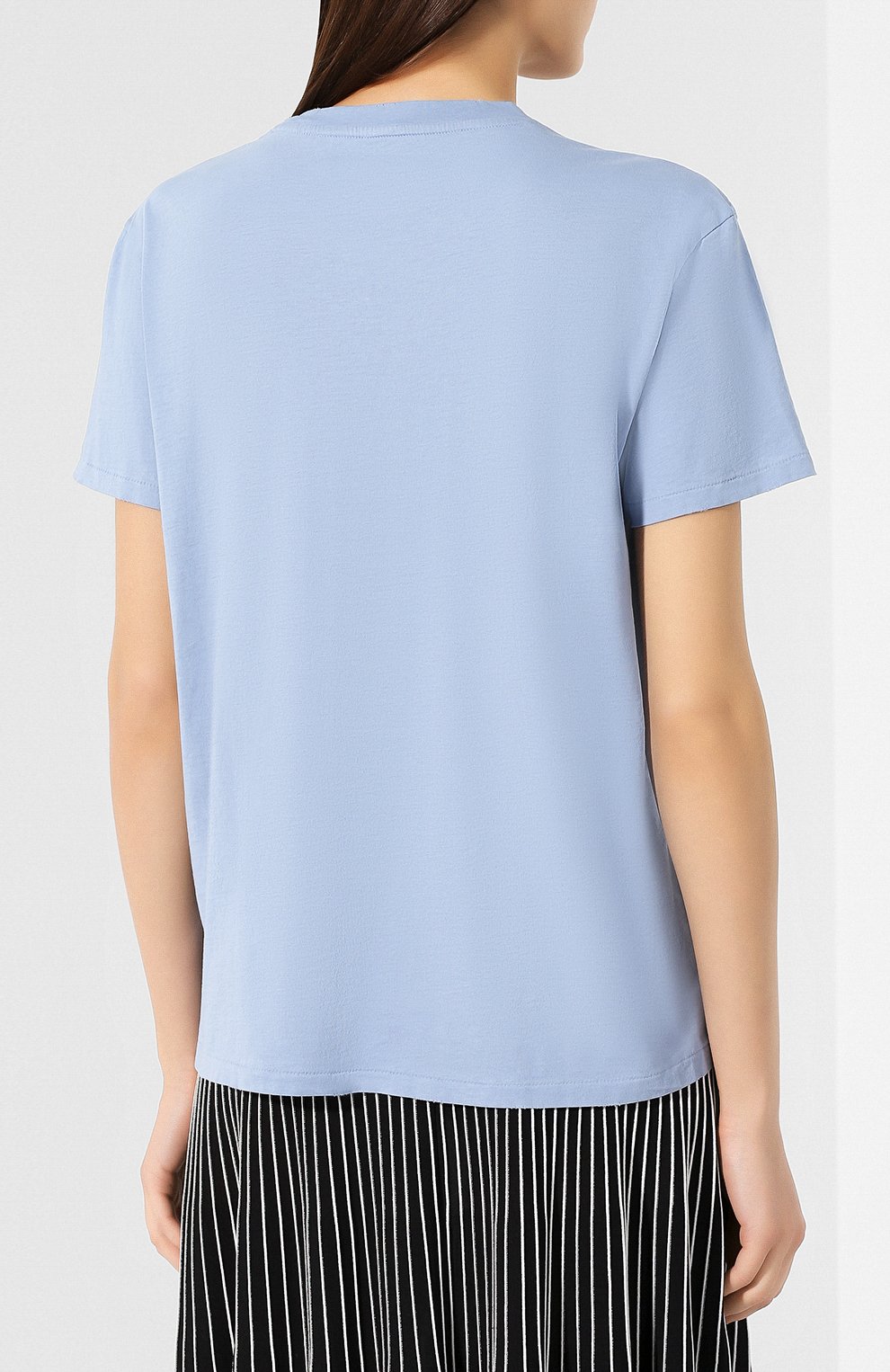 Хлопковая футболка POLO RALPH LAUREN синего цвета по цене 4995 руб., арт. 211706305, фото 4 Хлопковая футболка POLO RALPH LAUREN, арт. 211706305, фото 4