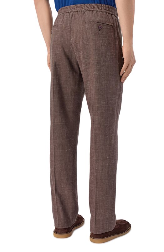 Брюки из шерсти и шелка Stefano Ricci M1T610021A/WKL08U Коричневый  M1T610021A/WKL08U Фото 4