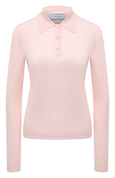 Женский поло из кашемира и шелка PRADA, арт. P24N1H-10G4-F0AL2-221