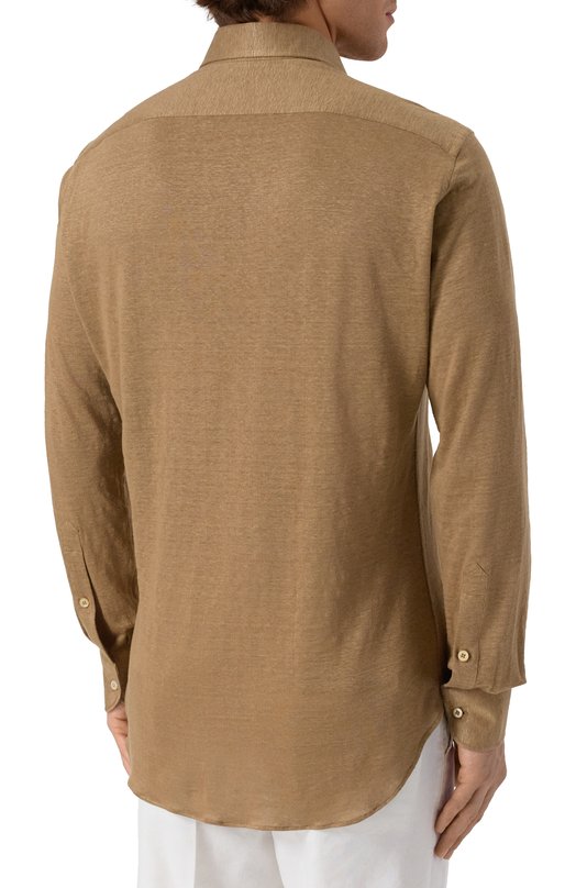 Льняная рубашка MVST SLIM/GABRIELLE/R0UND/800-JERSEY Бежевый  SLIM/GABRIELLE/R0UND/800-JERSEY Фото 4