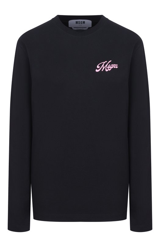 Хлопковый лонгслив MSGM 4041MDM111D/267002 Чёрный 4041MDM111D/267002