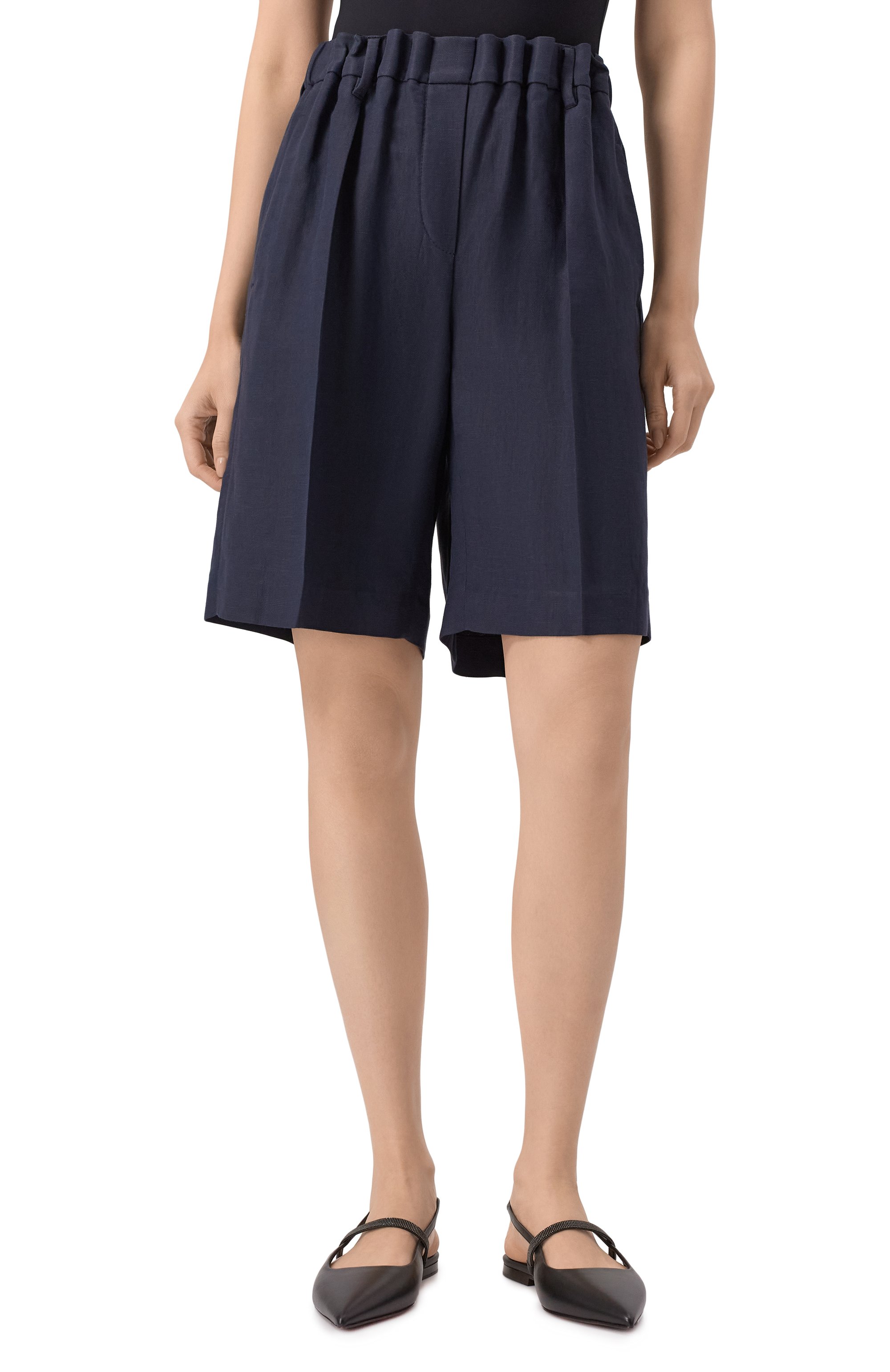 Шорты из вискозы и льна BRUNELLO CUCINELLI, арт. MH126P8612, фото 3